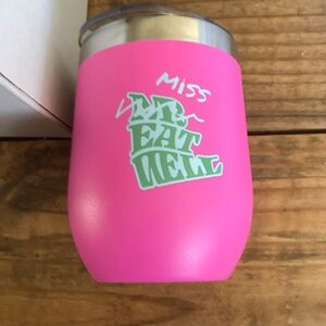 Mr Eatwell Miss Eatwell wine tumbler. Unused. Set of two.